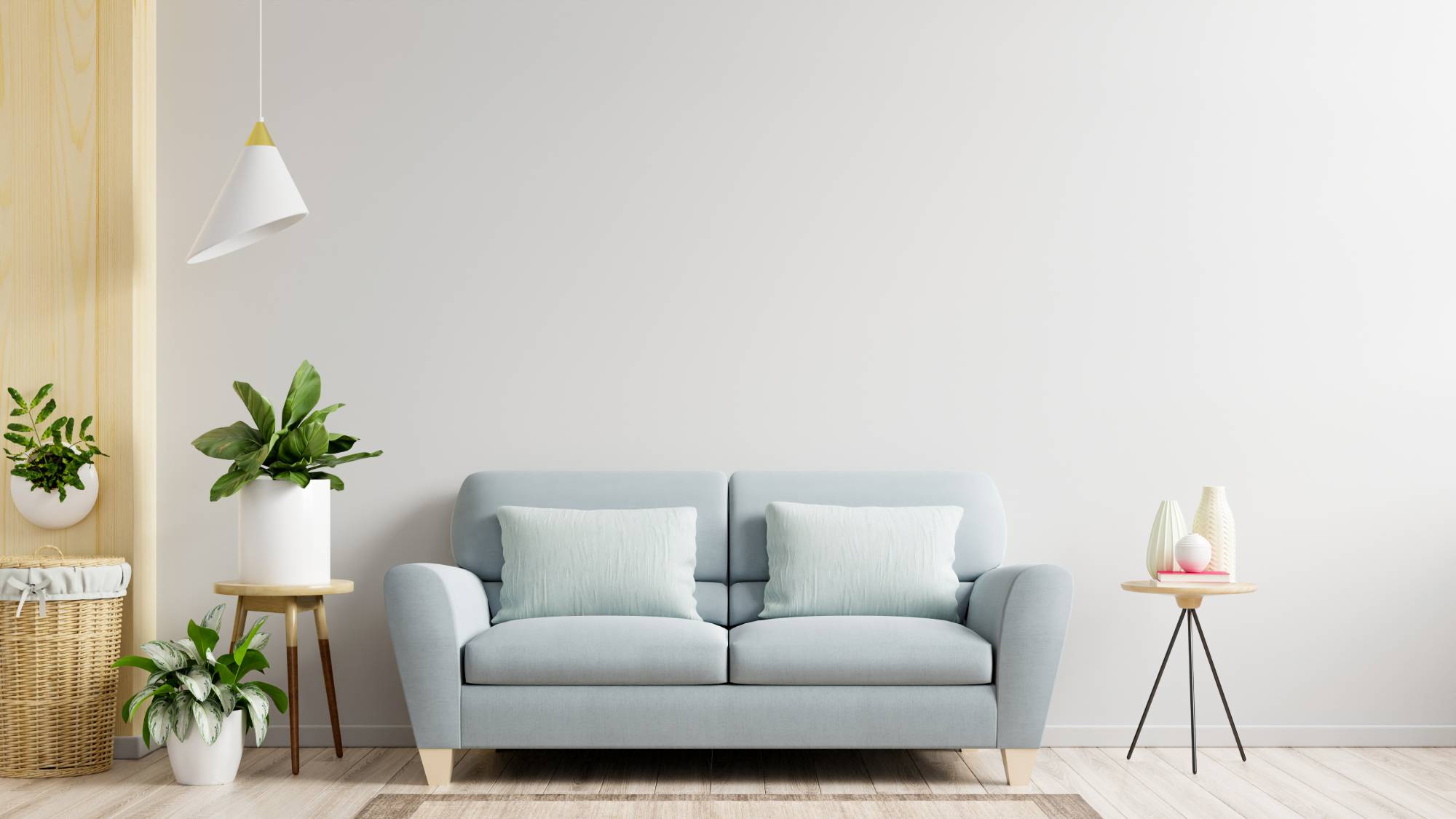 white wall living room